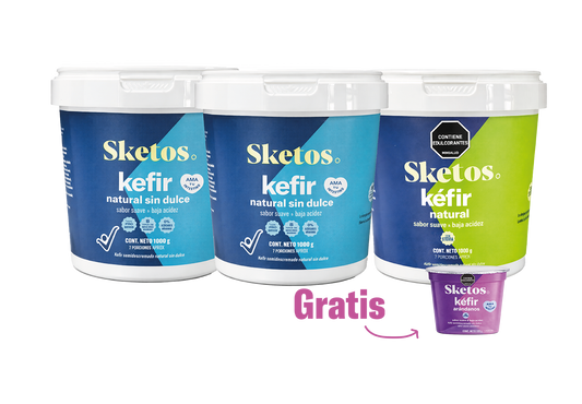 Combo Ama tu Intestino Sketos · Kéfir Natural y con Stevia + Kéfir gratis