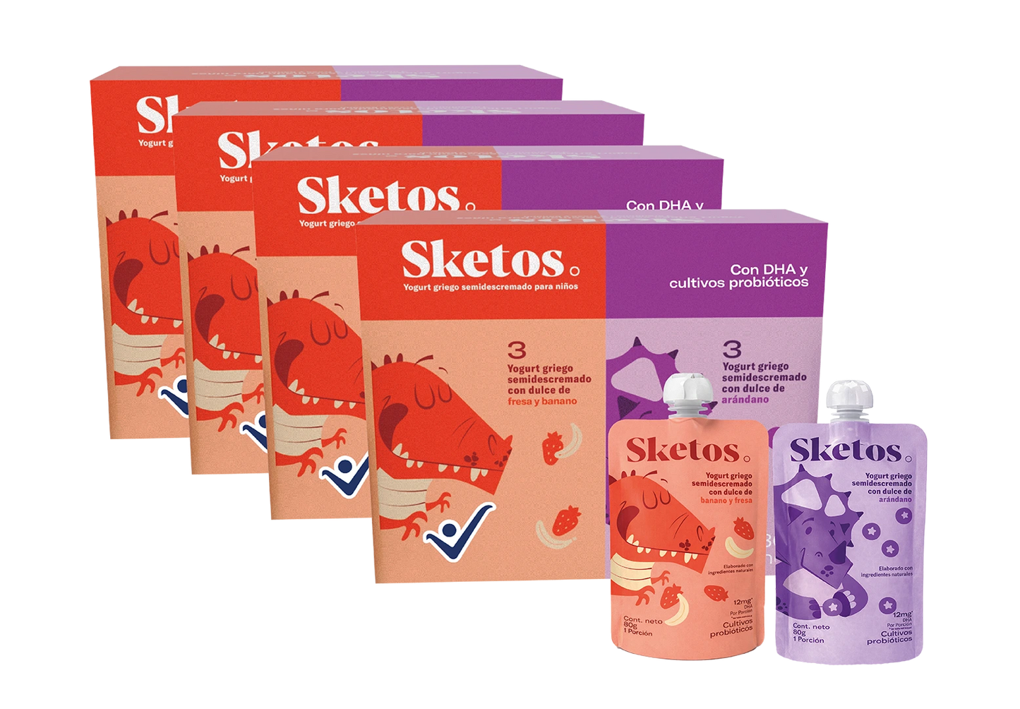 Combo Yogurt Griego Kids Sketos · Pack x24