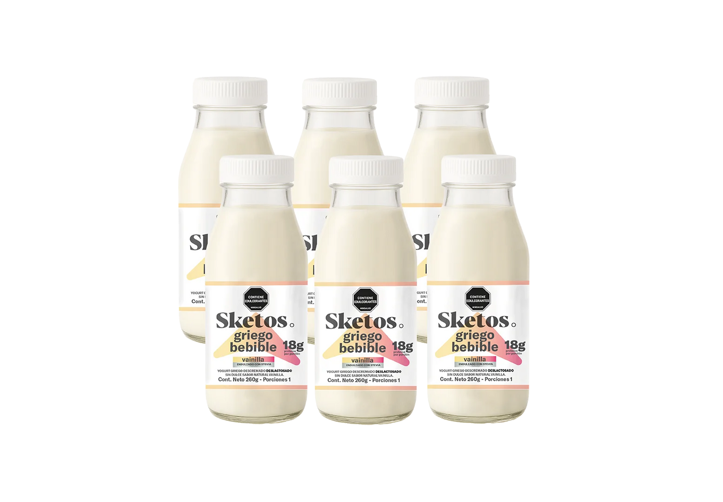 Combo Yogurt Griego Bebible Vainilla 260g Sketos · Pack x6