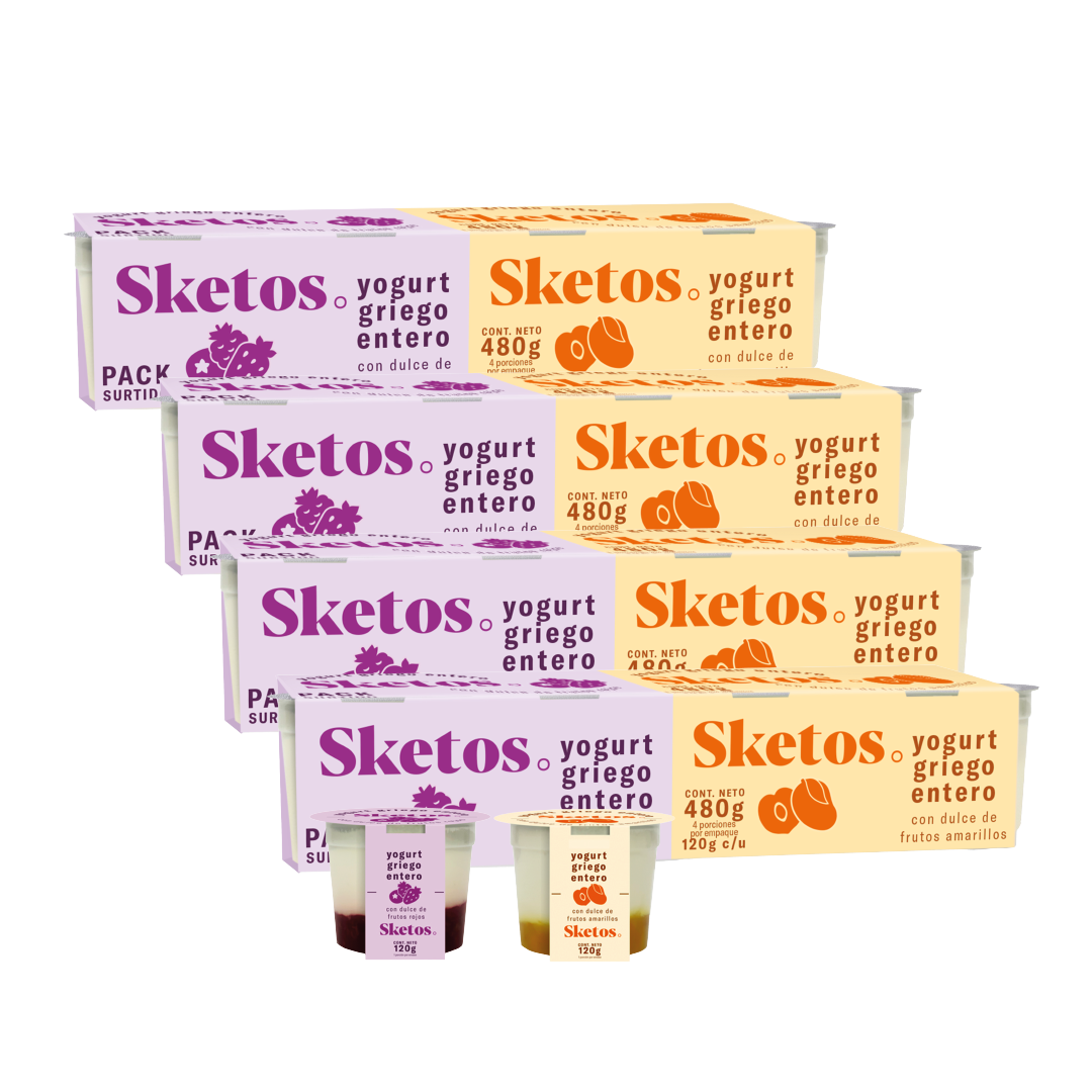 Cuatropack Yogurt Griego Sabores Surtidos 480g x4