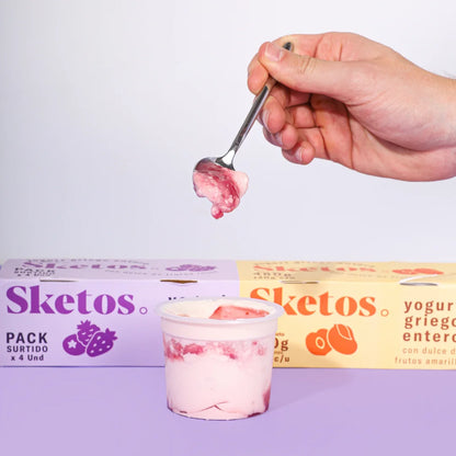 Yogurt Griego Sketos · Entero · Surtido · Pack x4 · 480g