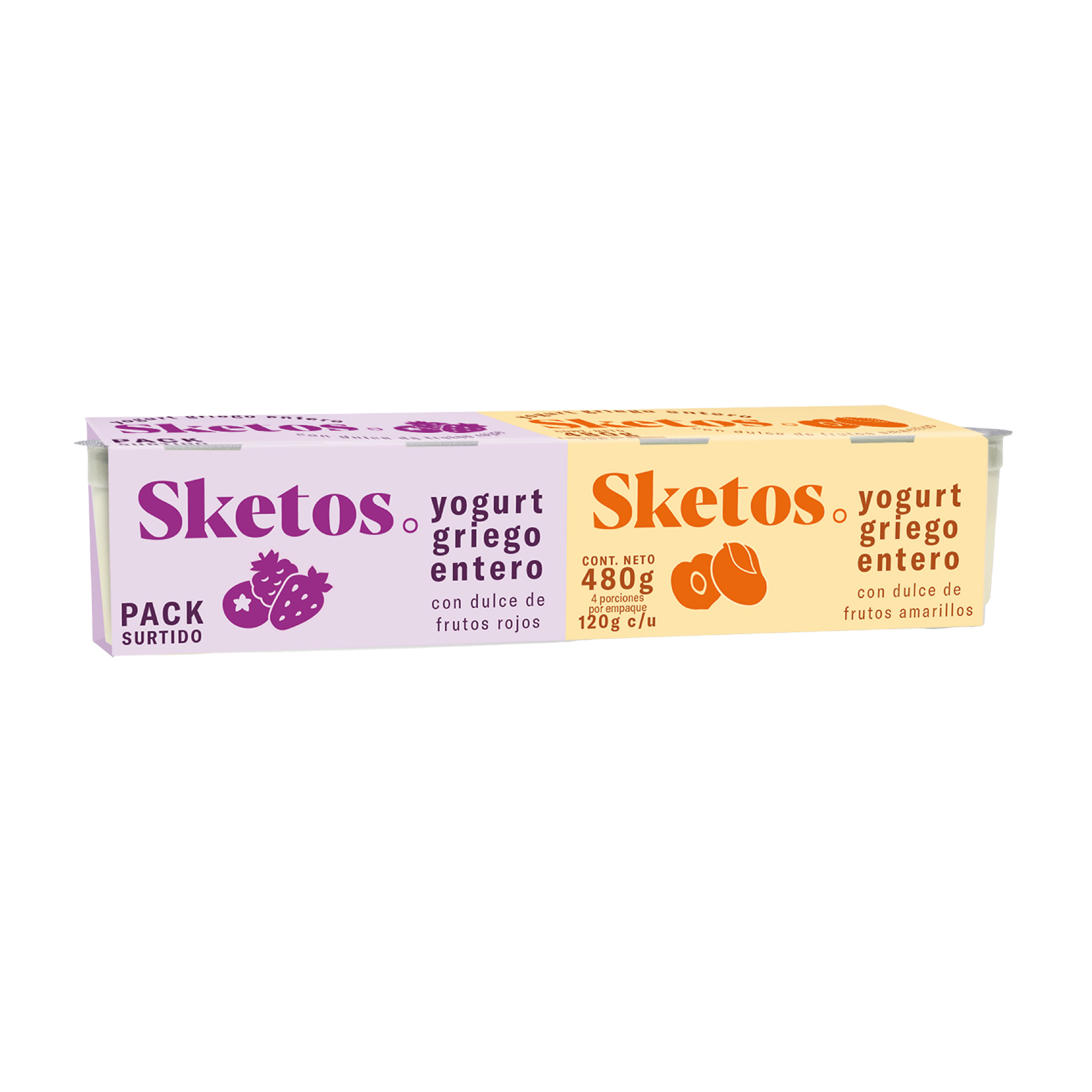 Yogurt Griego Sketos · Entero · Surtido · Pack x 4 · 480 g