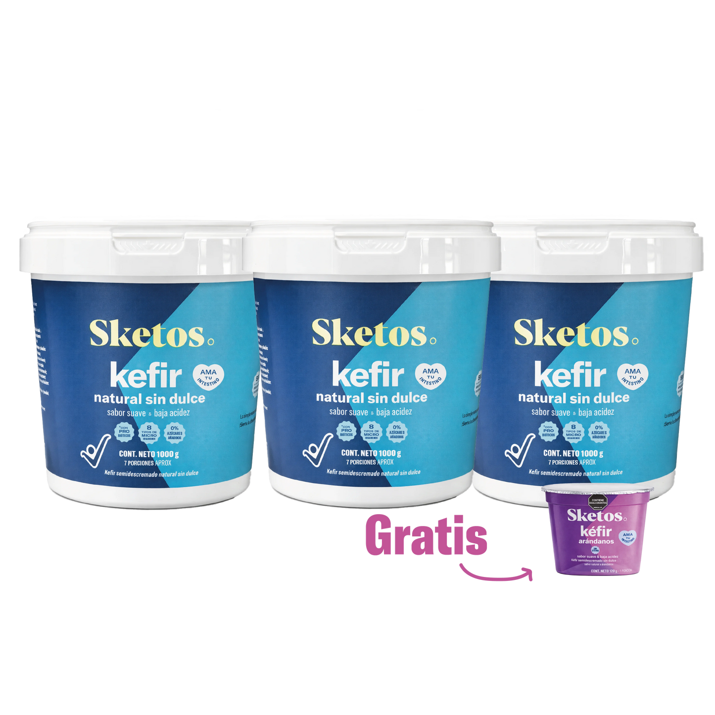 Combo Ama tu Intestino Sketos · Kéfir Natural + Kéfir gratis