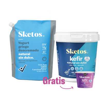 Combo Bienestar Sketos · Yogurt griego y Kéfir Natural + Kéfir gratis