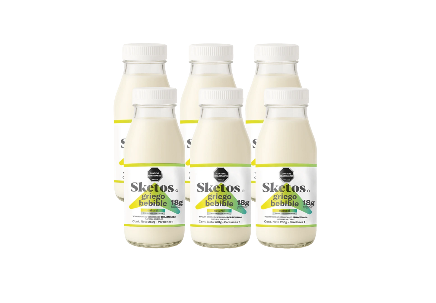 Combo Yogurt Griego Bebible Natural 260g Sketos · Pack x6