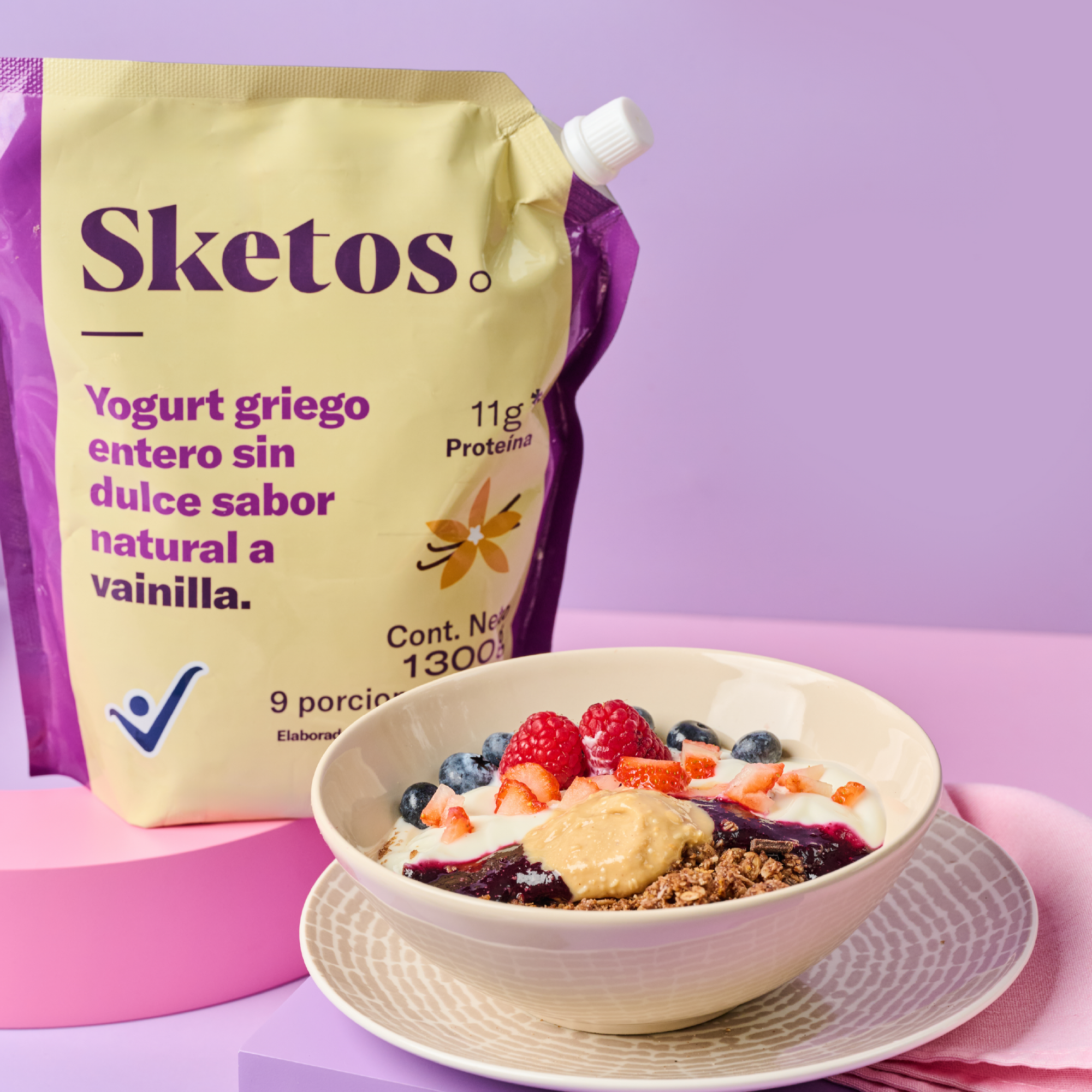 Yogurt Griego Sketos · Doypack · Vainilla · 1.300 g