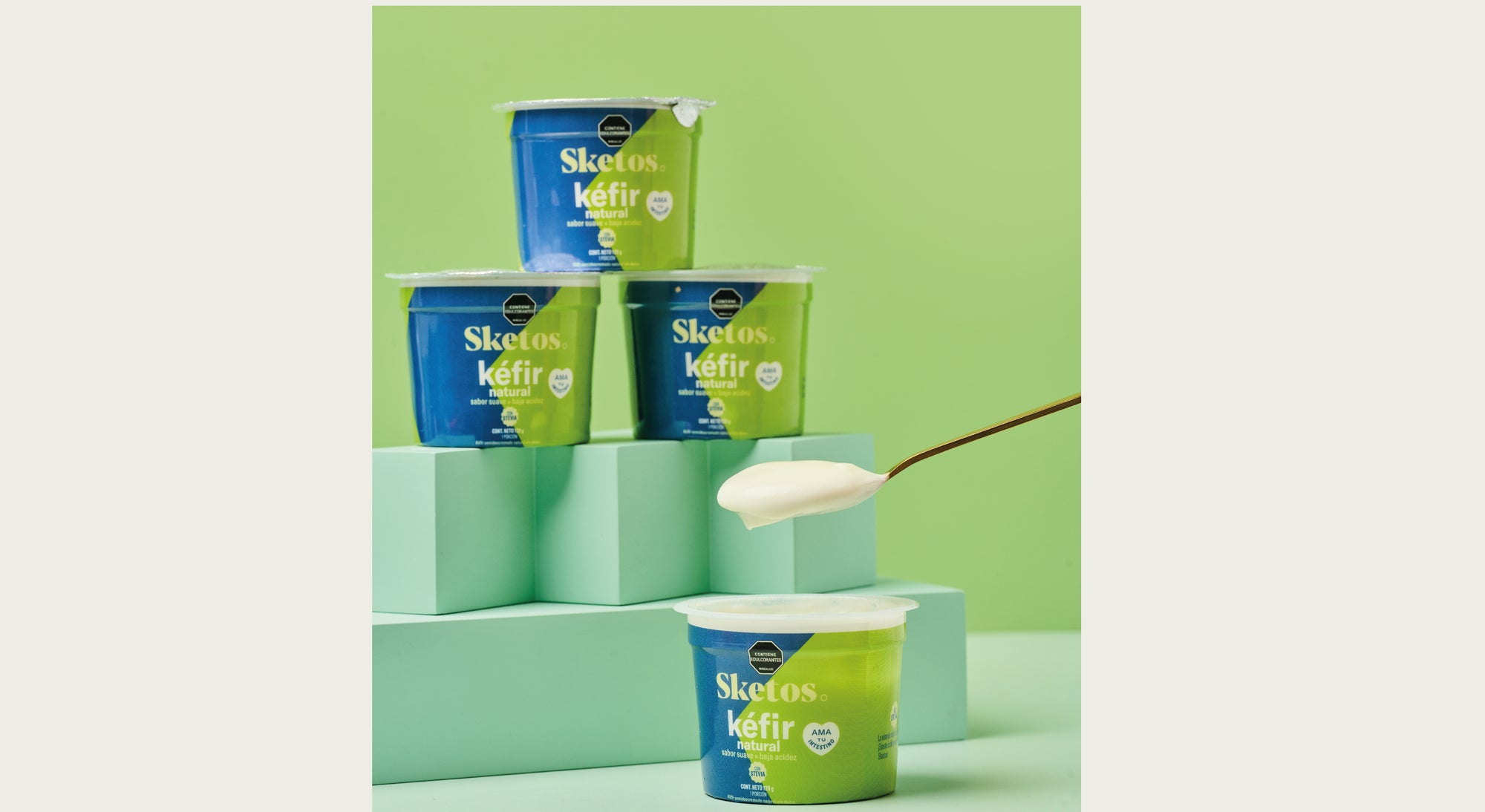 Kéfir Natural Con Stevia 120 gr.