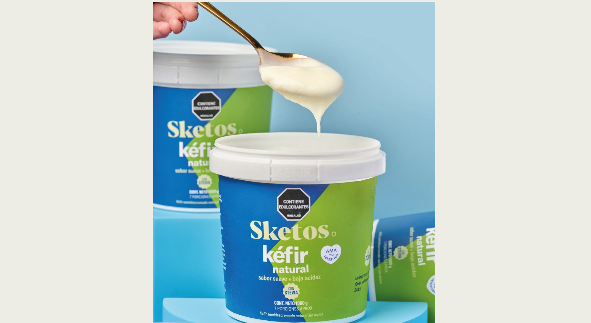 Kéfir Natural con Stevia 1000 gr.